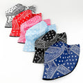 Casual Summer Sun Beach Unisex Paisley Bandanna Packable Double Sided Fisherman Reversible Bucket Hat Cap