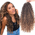 Curly Faux Locs Soft Pre Looped Faux Locs Synthetic Braiding Hair Extension River Goddess Locs Curls Crochet Hair