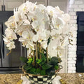 9 Heads Artificial Orchid Latex Pure White Orchid Flower for Wedding