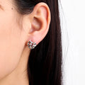 Chris April Stainless Steel Weaving Hollow-out Heart Shape Stud Earrings