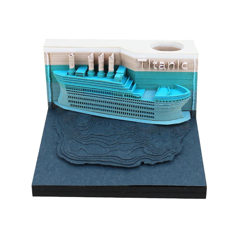 Titanic Three-dimensional Ship 3D Memo Pad Holiday Gift Creative Business Gifts Sticky Notes