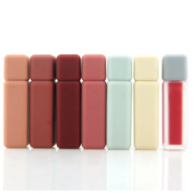 Custom Square Lip Gloss Tube 6ml Plastic Container Frost Rubber Finish Available Colorful Versions Private Label Empty Lipgloss