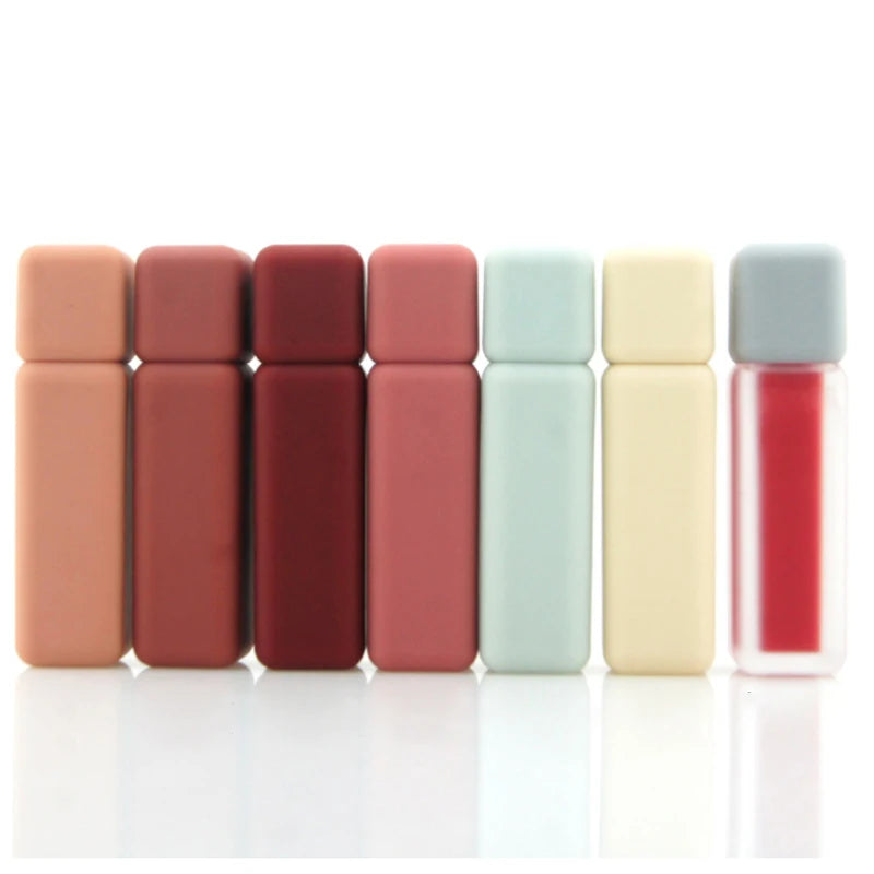 Custom Square Lip Gloss Tube 6ml Plastic Container Frost Rubber Finish Available Colorful Versions Private Label Empty Lipgloss