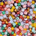 Multicolor Crystal 6mm Loose Yellow Agate Acrylic Lucite Beads Large 2mm Hole Multicolored 6mm Beads