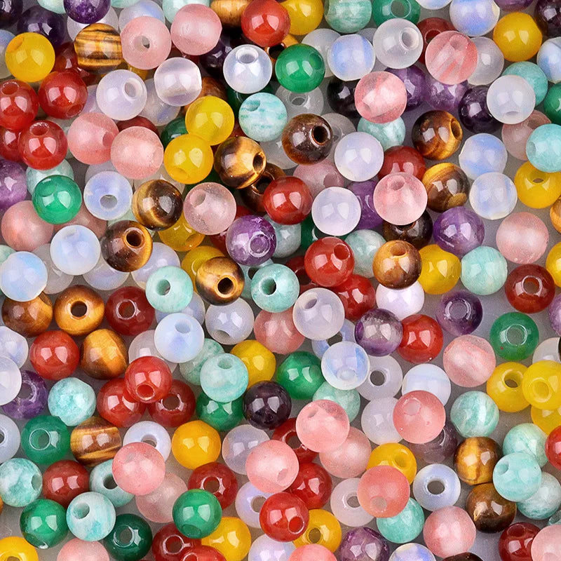 Multicolor Crystal 6mm Loose Yellow Agate Acrylic Lucite Beads Large 2mm Hole Multicolored 6mm Beads