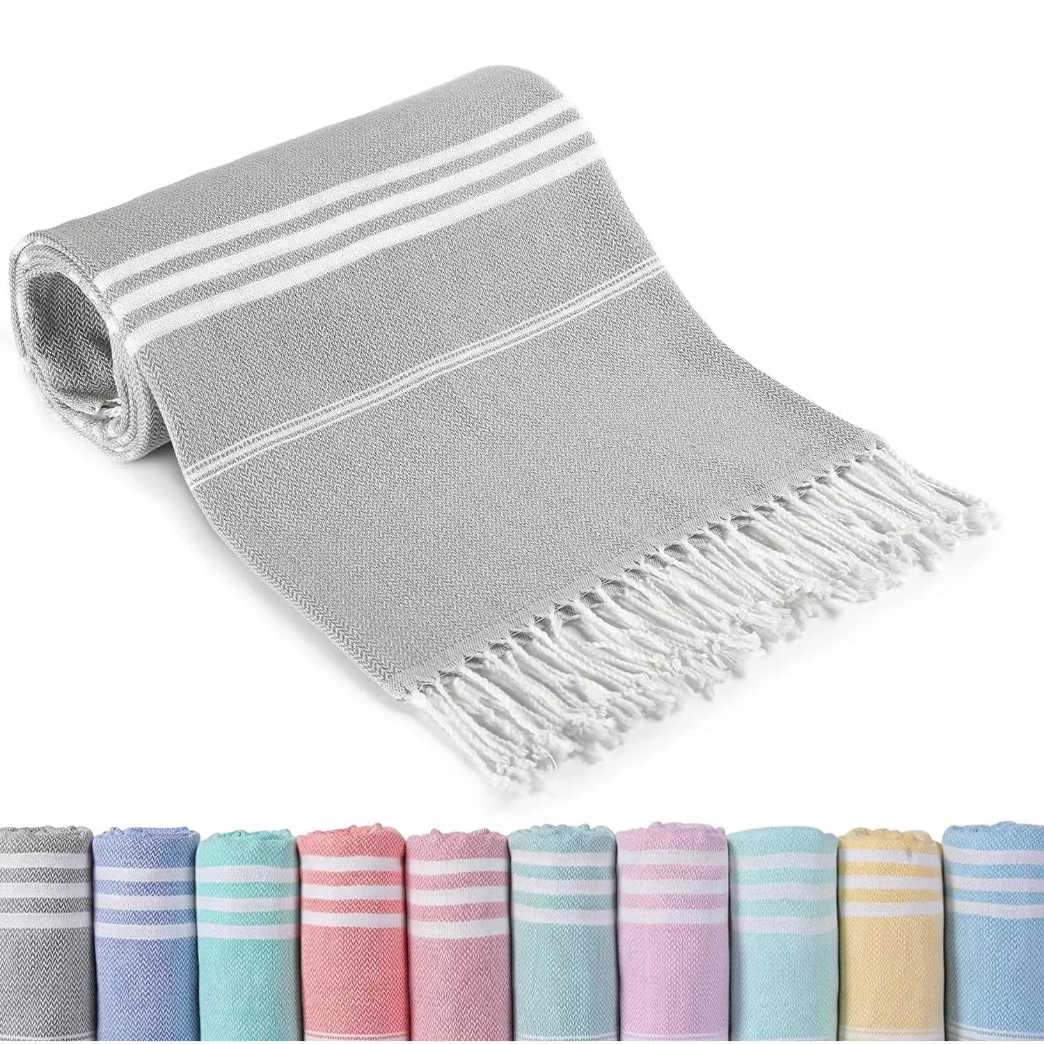 OEM Custom Printed Turkish Cotton Beach Towel Fast Dry Soft Sand Free Towel for Beach and Pool