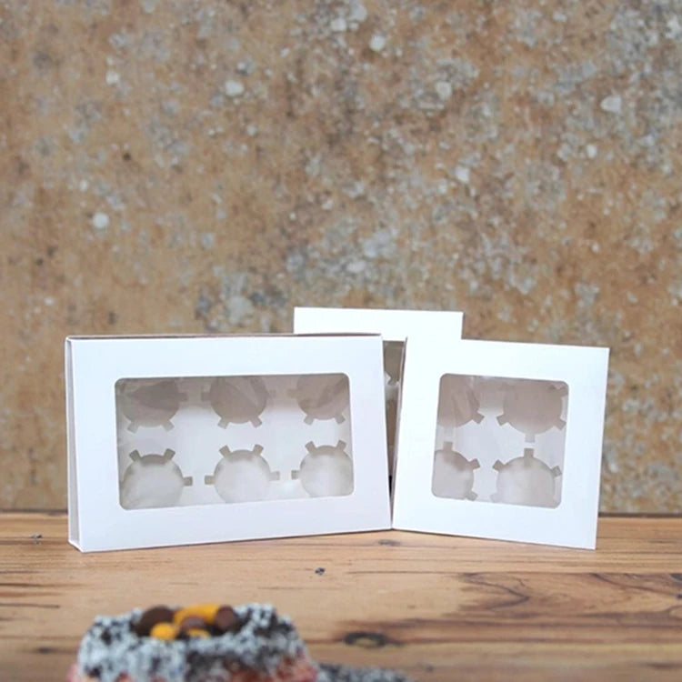 Printing Food Packaging Pastry Donut Cupcake Bakery Clear Paper Box Lid and Base 12x12x3 9x9x4 Dessert Box With Window
