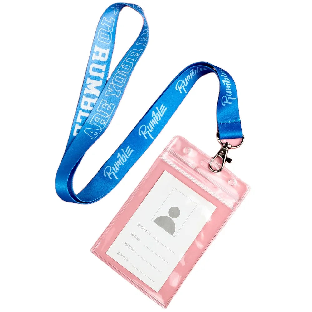 Customised Luxury Anime Polyester Lanyards logo Id Card Holder Key Chains for Cell Phone