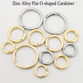 Zinc Alloy Key Chain Flat Spring Snap Hooks O Gate Ring Circle Round Carabiner for Handbag