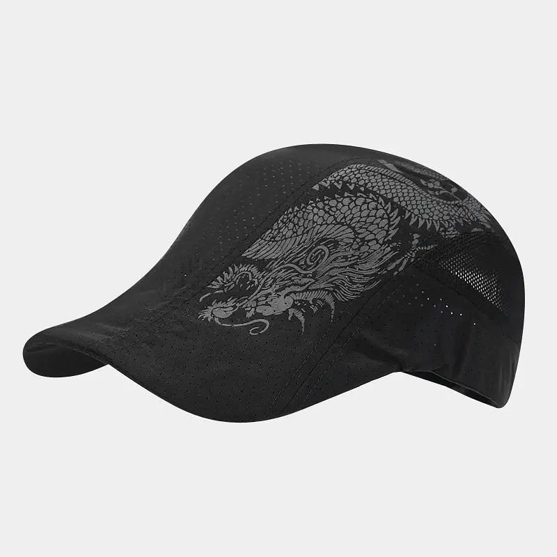 Duckbill Cap for Outdoor Outings Quick-drying Peaked Cap With Sports Print Beret for Sun protection Featuring a Sunshade Pattern