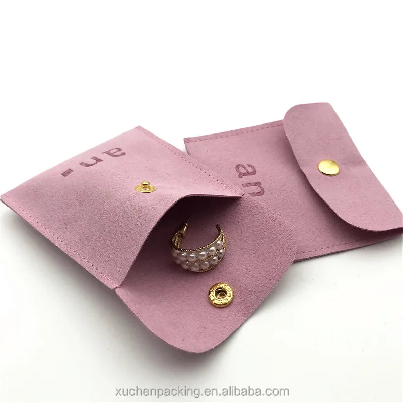 Luxury Microfiber Envelope Pouch With Button Microfiber Gift Packaging for Earphone Jewelry Microfiber Pouch