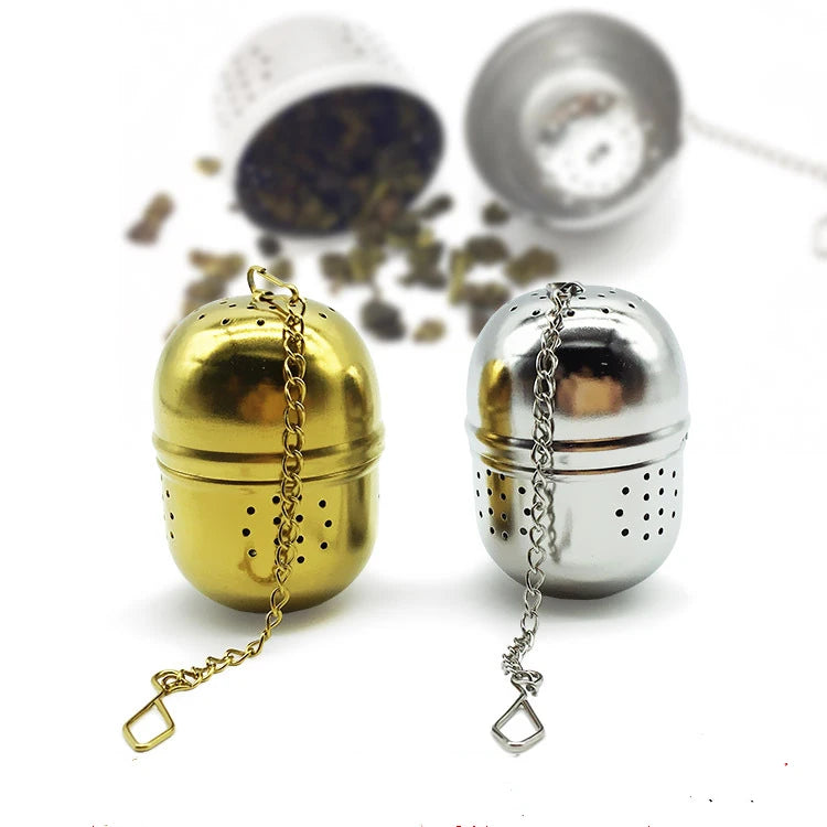 Creative 304 Stainless Steel Eco-Friendly Mesh Tea Infuser Strainer for Kitchen Hot Pot Ingredients Filter Silver Metal