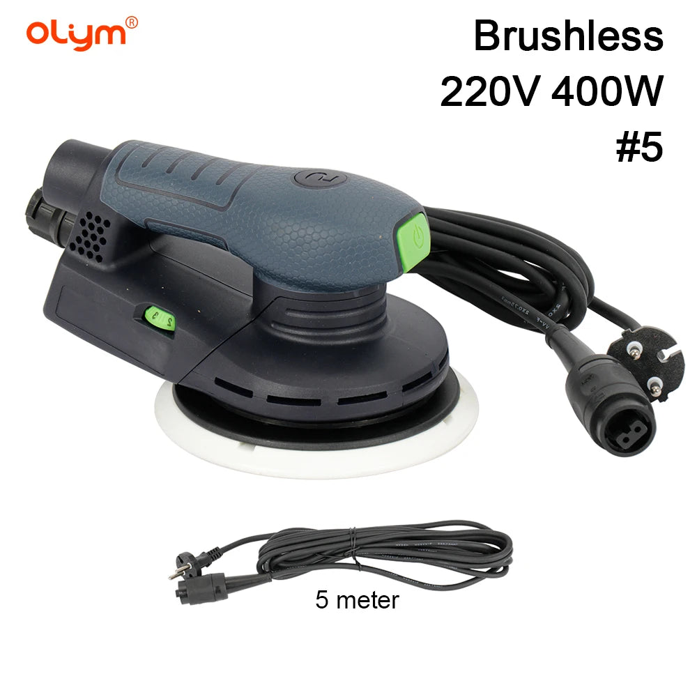 Electric Brushless Random Orbital Sander 400W 6 Inch 150mm Eccentric Sander Polisher Dustless Sanding Machine for Car Wood Metal