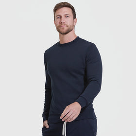 Custom Made Men's Fall Winter Crewneck Pullover Tops Long Sleeve Solid Casual Fleece Sweatsuits Plus Size Outfits Eco-Friendly