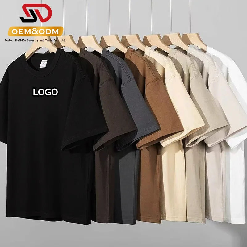 JSD 2026 OEM Wholesale 100% Cotton Knitted 200g Silk Screen Printed Solid O-Neck for Custom T-Shirts Regular Fit Men