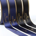 Wholesale Double Face Luxury Customized Gold Edge Satin Ribbon for Gift