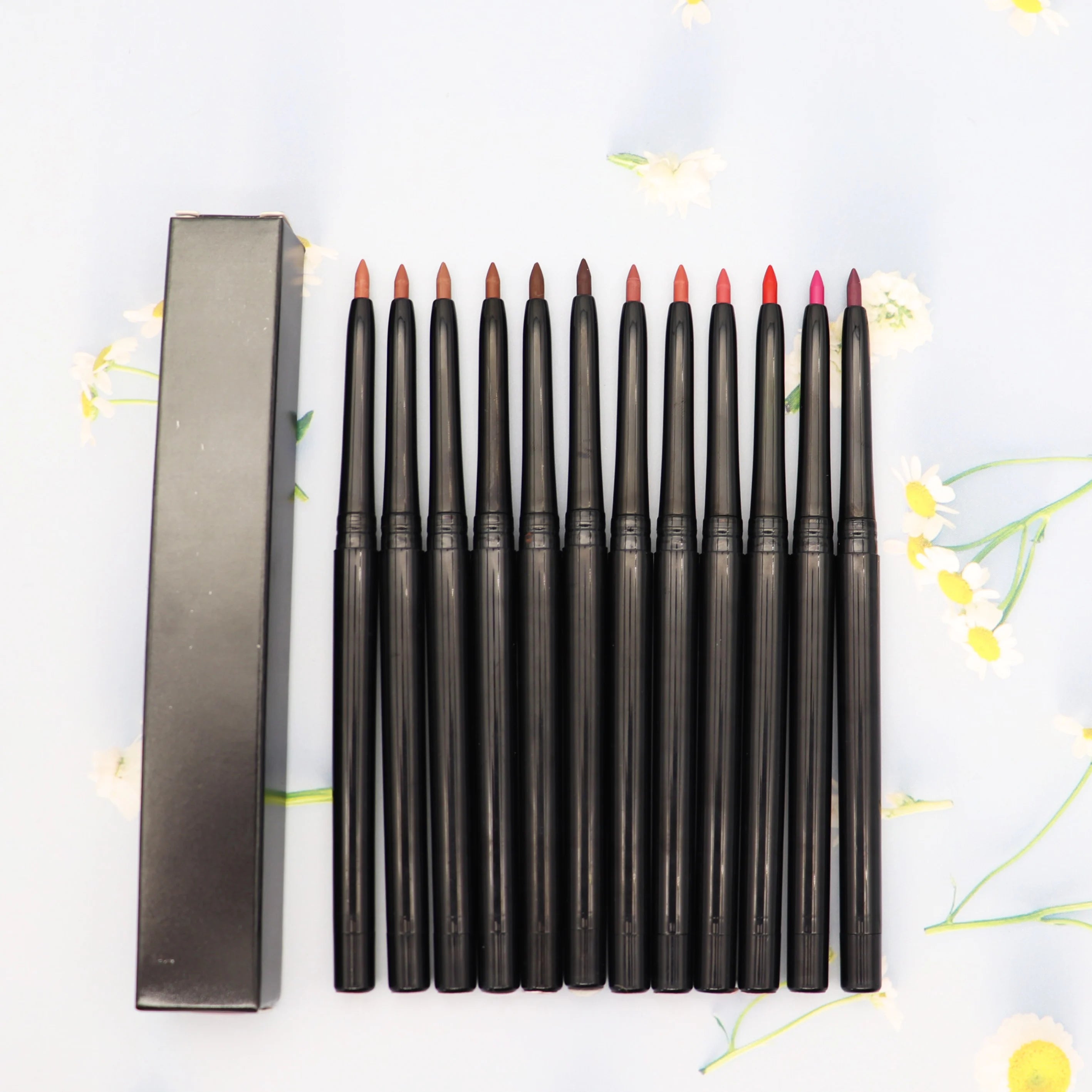 Custom logo Cosmetic Pencil Waterproof Makeup Private Label Lipliner Eyeliner & Eyebrow Pencil Sample Vendor