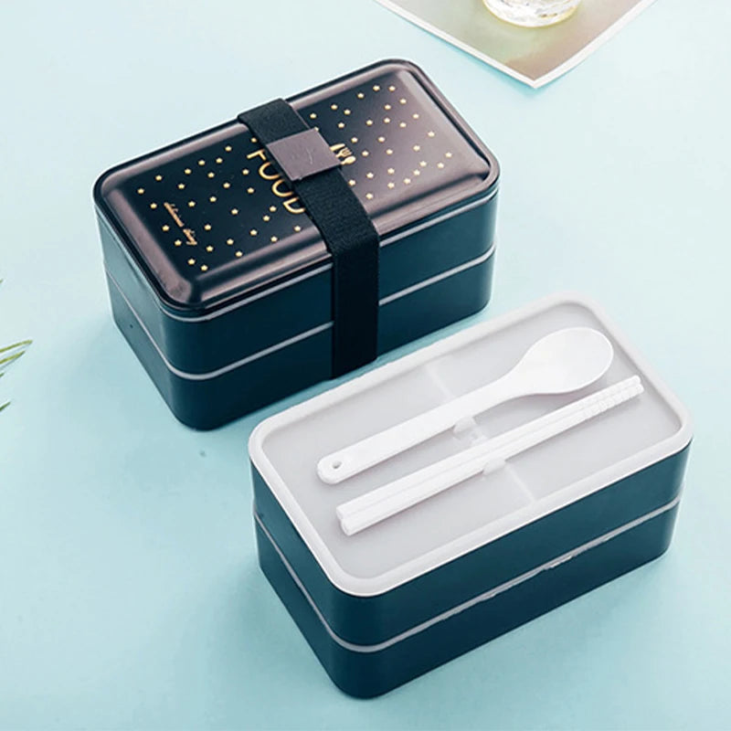 Sustainable Insulated Square Microwavable Children's Lunch Box Bento Dinnerware Set with Dividers Handles Plastic Repas Boite