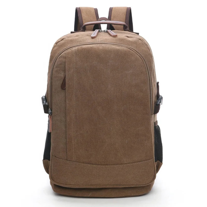 CHANGRONG Custom Brown Washable Canvas Laptop Travel Backpack Rucksack
