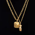 Waterproof 18K Gold Plated Abstract Woman's Figure Face Body Pendant Necklace Tarnish Free Gold Stainless Steel Necklace