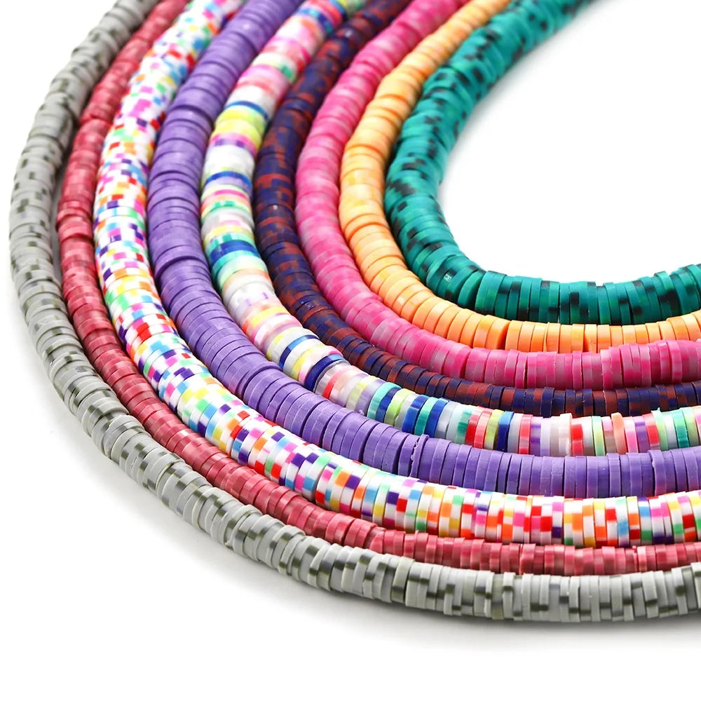 DIY Small Jewelry Accessories Soft Pottery 4-8mm Bracelet Ring Spacer Flower Dispersed Beads
