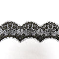 Shiny Gray and Gold Thread Border Chantilly Lace Trim for Garment LT2084B