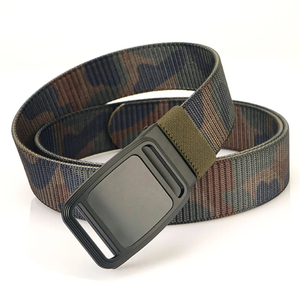 Wholesale Custom Luxury Men's Outdoor Nylon Sports Canvas Alloy Belt Versatile Fashion Casual Belt Metal Automatic Buckle