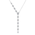 High Quality Full Zircon Waterdrop Tassel Pendant Necklace Sterling Silver Cz Multi Drop Necklace for Party