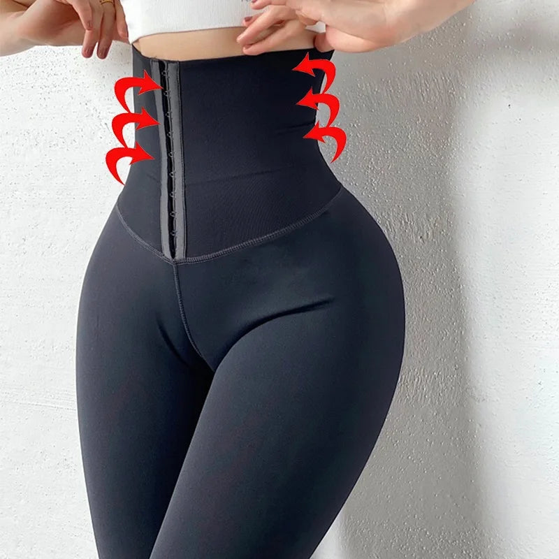 Latest Design Slimming Solid Breathable Butt Lifter 2 in 1 High Waist Fitness Shapewear Waist Trainer Shaper Corset Leggings
