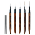 2025 New Trend Wood Handle Construction Gel Brush Nylon Hair 6/9/12/15/18MM Nail Polish Liner Pen Brush for Acrylic Art Painting