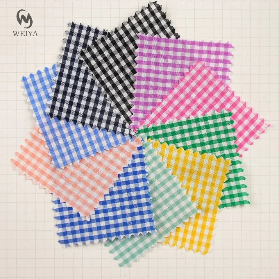 Classic Checks Morning Sun Plaid Style Plain Woven Lyocell Cotton Yarn Dyed Checked Fabric