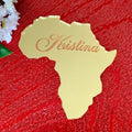 African-shaped Gold Mirror Acrylic Tag with Customized Text Various Shapes