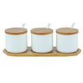 SWT Brand New Kitchen Custom Canister Bamboo Custom Printed Large Ceramic Jar With Lid and Spoon