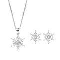 Retro Snowflake Shape S925 Sterling Silver Earrings and Necklace TwoPiece Set