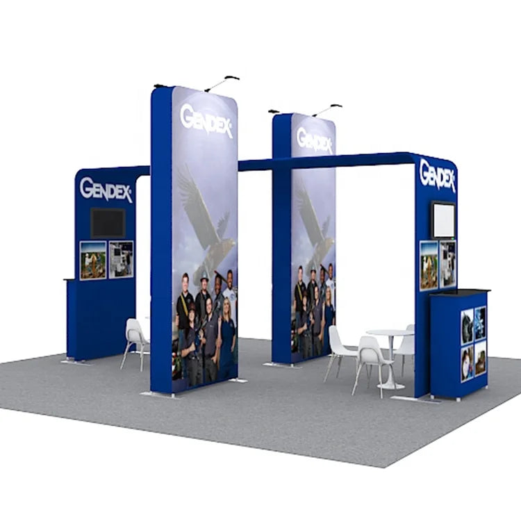 20x20 Durable Aluminum Stretch Fabric Printed Trade Show Light Weight Fast Assemble Tradeshow Portable Exhibition Booth