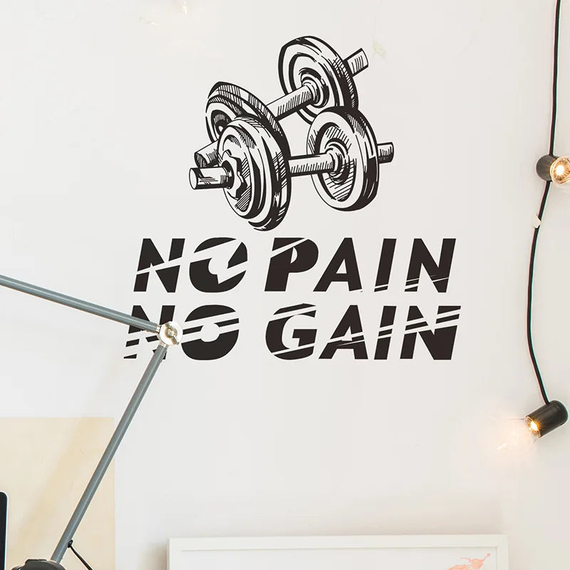 Creative Words Quotes Pad Fitness Gym Equipment Abs Arm Stickers