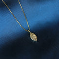 2022 New 925 Sterling Silver Bling Shiny Zircon Leaf Pendant Necklace for Women