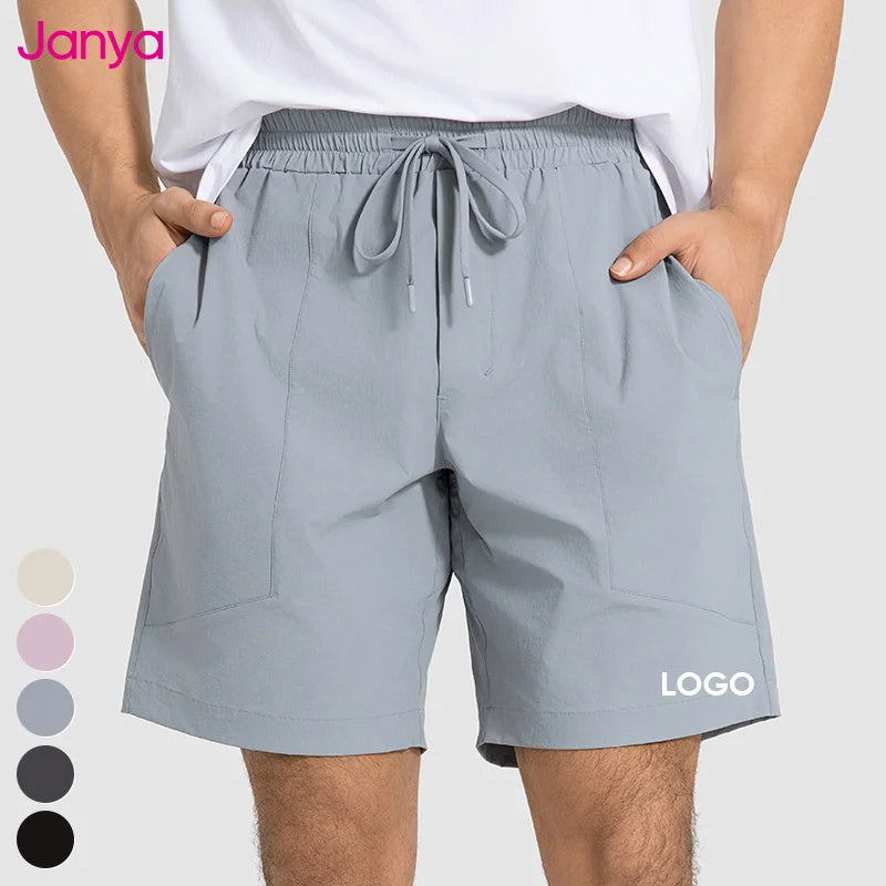Janya Wholesale Men's Sportswear Breathable Quick Dry Gym Shorts Elastic Waist Drawstring Solid Casual Fitness Sports Shorts
