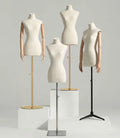 XINJI Wholesale Linen Wrapped Half Body Mannequin Female Dress Form Manikin Model With Hand Headless Mannequins Women