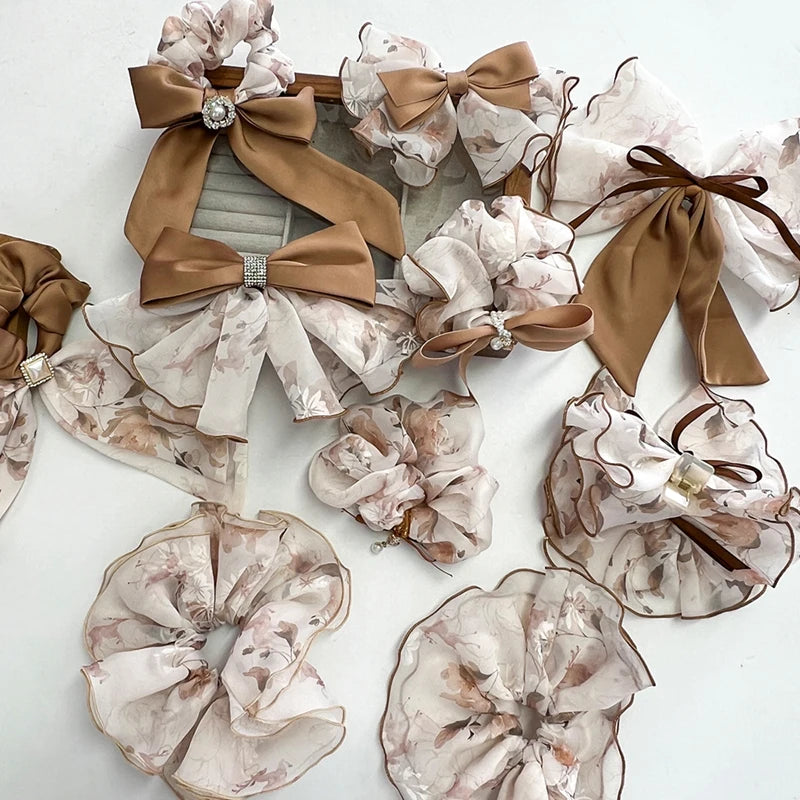 Tie Dye Butterfly Women's Hairpin Scrunchie Fashion Sweet Bowknot Hair Clip for Girls Fabric Multicolor Bow Hair Band