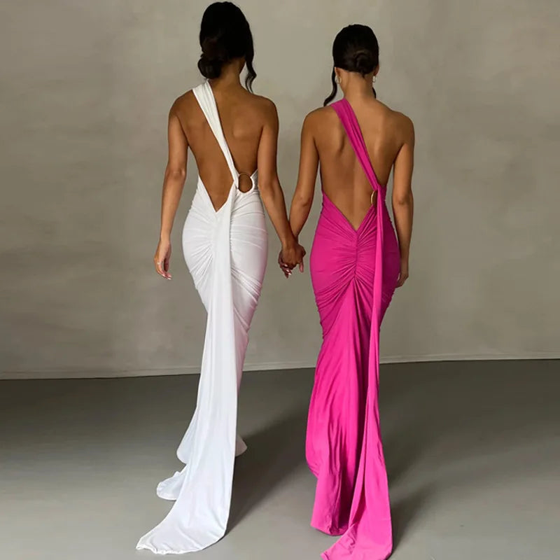 Women Ladies Vestidos Largo Long Sleeve Party Maxi Sequin Evening Dress
