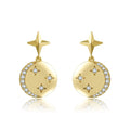 ZUOLA Women's Fashion Jewelry 18K Gold Plated Eco-friendly Brass Star Stud Earrings with Zircon