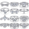 In stock S925 Silver Women's Ring Wedding Engagement or Promise Ring with Cubic Zirconia Simulated Diamond Factory Wholesale