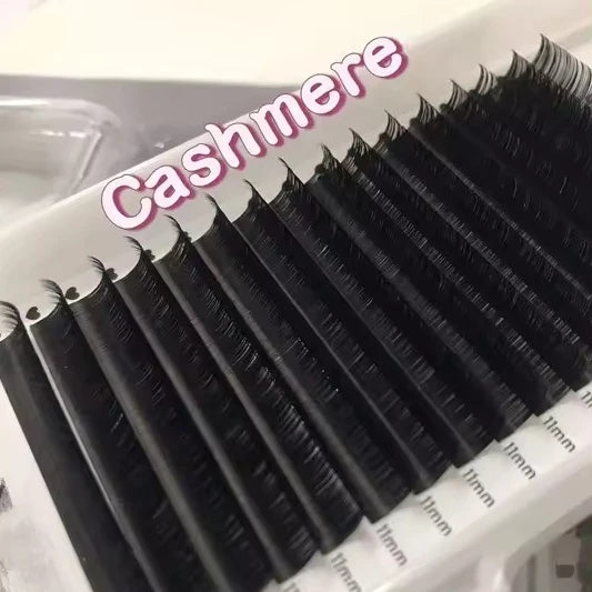 Handmade Private Label Super Dark Black Matte Fluffy Volume Cashmere Lash Tray Custom Wholesale Vendors
