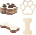 Dog Bone Shape Bone Wood Unfinished Blank Bone Cutout  Laser Cut Unfinished Paw Print Shapes Wood Cutout