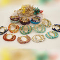 Bohemian Style Exaggerate Big Hoop Earring Stainless Steel Gold Wire Wrap Agate Crystal Turquoise Natural Gemstone Earring Women