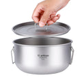 Camping Stock Pot Food Grade Heavy Duty Induction-Large Stew Simmering  Cookware Cook Set Titanium Wild Soup Pot