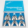 Dental Impression Trays Set of 6 PCS Solid 304 Stainless Steel Upper & Lower Small Medium & Large for Denture