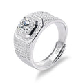 Roomy Jewelry Custom 925 Sterling Silver Ring 1CT Mossanite Diamond Rings for Men Wedding Engagement Ring