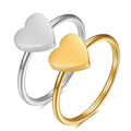 Simple Fashion Stainless Steel Love Ring Couples Heart Signet Custom Stainless Steel Promise Ring Bijoux En Acier Inoxydable